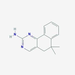 molecular formula C14H15N3 B13693959 2-Amino-6,6-dimethyl-5,6-dihydrobenzo[h]quinazoline 