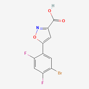 molecular formula C10H4BrF2NO3 B13693962 5-(5-Bromo-2,4-difluorophenyl)isoxazole-3-carboxylic Acid 