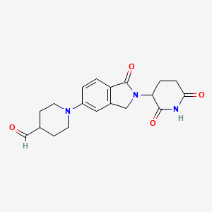 molecular formula C19H21N3O4 B13694050 1-[2-(2,6-Dioxo-3-piperidyl)-1-oxo-5-isoindolinyl]piperidine-4-carbaldehyde 