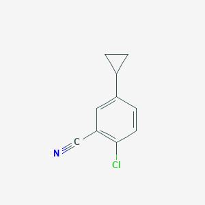 molecular formula C10H8ClN B13694059 2-Chloro-5-cyclopropylbenzonitrile 