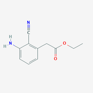 molecular formula C11H12N2O2 B13694061 Ethyl 2-(3-amino-2-cyanophenyl)acetate 