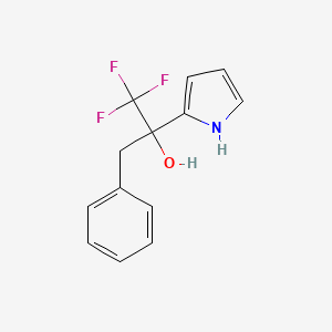 molecular formula C13H12F3NO B13694065 1,1,1-trifluoro-3-phenyl-2-(1H-pyrrol-2-yl)propan-2-ol 