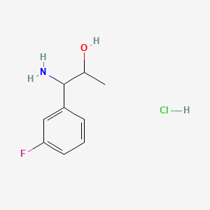 molecular formula C9H13ClFNO B13694072 1-Amino-1-(3-fluorophenyl)propan-2-OL hydrochloride 