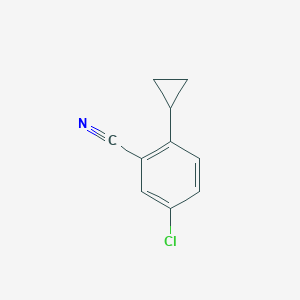 molecular formula C10H8ClN B13694118 5-Chloro-2-cyclopropylbenzonitrile 