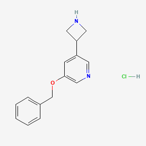 molecular formula C15H17ClN2O B13694137 3-(3-Azetidinyl)-5-(benzyloxy)pyridine Hydrochloride 