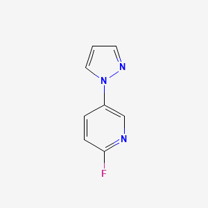 molecular formula C8H6FN3 B13694173 2-Fluoro-5-(1-pyrazolyl)pyridine 