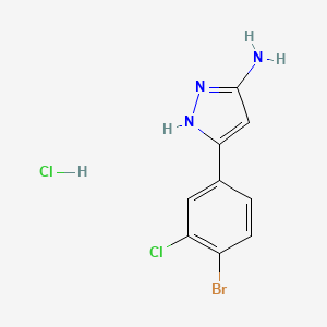 molecular formula C9H8BrCl2N3 B13694187 3-Amino-5-(4-bromo-3-chlorophenyl)pyrazole Hydrochloride 