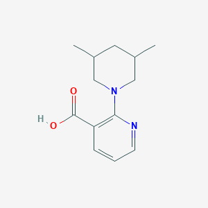 molecular formula C13H18N2O2 B1369419 2-(3,5-Dimethylpiperidino)-nicotinic acid 