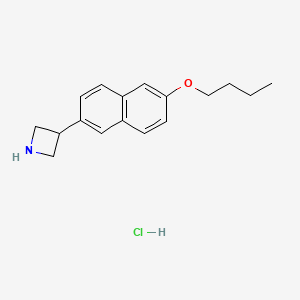 molecular formula C17H22ClNO B13694193 3-(6-Butoxy-2-naphthyl)azetidine Hydrochloride 