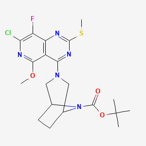 molecular formula C20H25ClFN5O3S B13694266 Tert-butyl 3-(7-chloro-8-fluoro-5-methoxy-2-methylsulfanyl-pyrido[4,3-d]pyrimidin-4-yl)-3,8-diazabicyclo[3.2.1]octane-8-carboxylate 