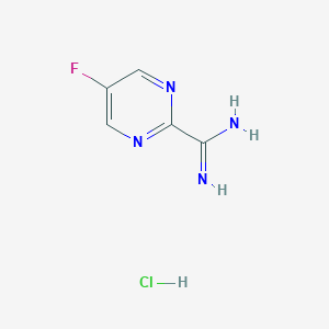 molecular formula C5H6ClFN4 B13694271 5-Fluoropyrimidine-2-carboximidamide Hydrochloride 