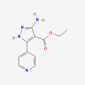 molecular formula C11H12N4O2 B13694279 Ethyl 5-Amino-3-(4-pyridyl)-1H-pyrazole-4-carboxylate 