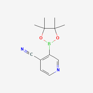molecular formula C12H15BN2O2 B1369431 3-(4,4,5,5-四甲基-1,3,2-二氧杂硼环-2-基)异烟腈 CAS No. 878194-91-3