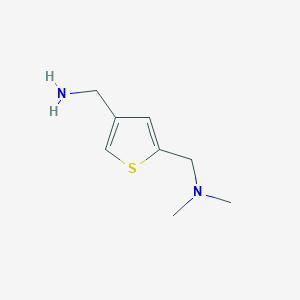 molecular formula C8H14N2S B13694362 1-[4-(Aminomethyl)-2-thienyl]-N,N-dimethylmethanamine 