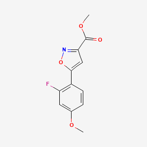 molecular formula C12H10FNO4 B13694419 Methyl 5-(2-Fluoro-4-methoxyphenyl)isoxazole-3-carboxylate 