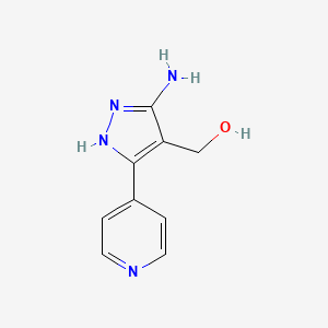 molecular formula C9H10N4O B13694472 [5-Amino-3-(4-pyridyl)-4-pyrazolyl]methanol 