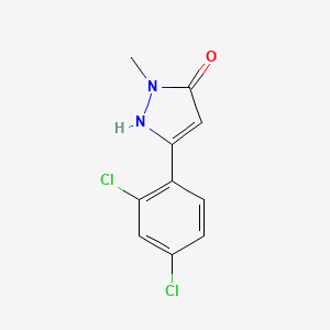 molecular formula C10H8Cl2N2O B1369450 3-(2,4-Dichlorophenyl)-5-hydroxy-1-methylpyrazole 