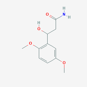 molecular formula C11H15NO4 B13694580 3-(2,5-Dimethoxyphenyl)-3-hydroxypropanamide 