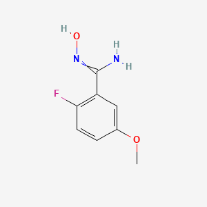 molecular formula C8H9FN2O2 B13694597 2-fluoro-N'-hydroxy-5-methoxybenzenecarboximidamide 