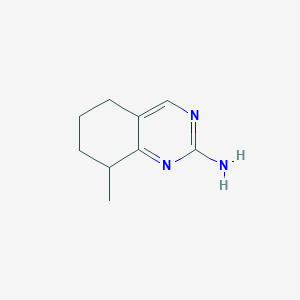 molecular formula C9H13N3 B13694668 2-Amino-8-methyl-5,6,7,8-tetrahydroquinazoline 