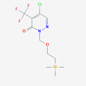 molecular formula C11H16ClF3N2O2Si B13694672 5-Chloro-4-(trifluoromethyl)-2-[[2-(trimethylsilyl)ethoxy]methyl]pyridazin-3(2H)-one 