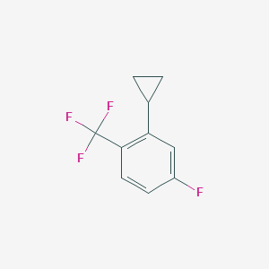 molecular formula C10H8F4 B13694705 2-Cyclopropyl-4-fluoro-1-(trifluoromethyl)benzene 