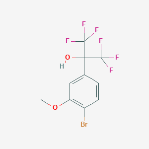 molecular formula C10H7BrF6O2 B13694749 2-(4-Bromo-3-methoxyphenyl)-1,1,1,3,3,3-hexafluoropropan-2-ol 