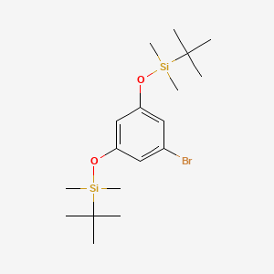 molecular formula C18H33BrO2Si2 B13694756 1-Bromo-3,5-bis[[(1,1-dimethylethyl)dimethylsilyl]oxy]benzene 