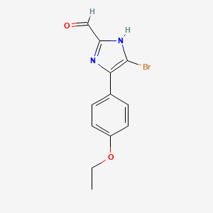 molecular formula C12H11BrN2O2 B13694781 5-Bromo-4-(4-ethoxyphenyl)imidazole-2-carbaldehyde 