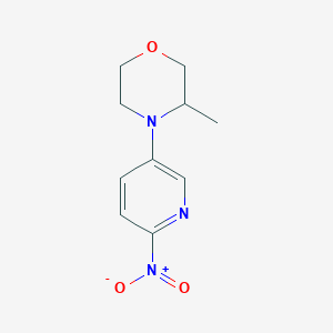 molecular formula C10H13N3O3 B13694802 3-Methyl-4-(6-nitro-3-pyridinyl)morpholine 