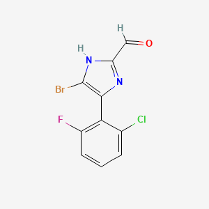 molecular formula C10H5BrClFN2O B13694840 5-Bromo-4-(2-chloro-6-fluorophenyl)imidazole-2-carbaldehyde 