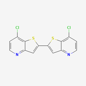 molecular formula C14H6Cl2N2S2 B13694856 7,7'-Dichloro-2,2'-bithieno[3,2-b]pyridine 