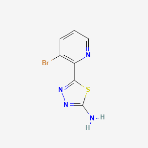 molecular formula C7H5BrN4S B13694899 2-Amino-5-(3-bromo-2-pyridyl)-1,3,4-thiadiazole 