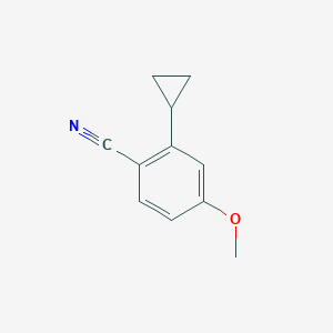 molecular formula C11H11NO B13694913 2-Cyclopropyl-4-methoxybenzonitrile 