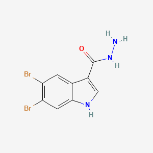 molecular formula C9H7Br2N3O B13694929 5,6-Dibromoindole-3-carbohydrazide 