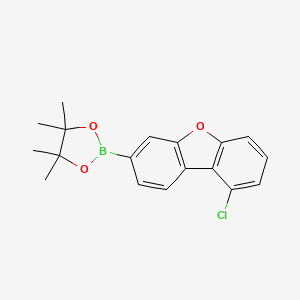 molecular formula C18H18BClO3 B13694990 9-Chlorodibenzo[b,d]furane-3-boronic Acid Pinacol Ester 