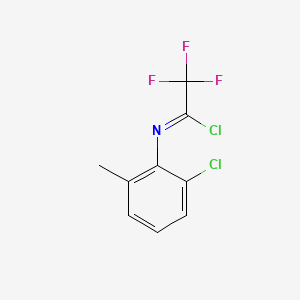 molecular formula C9H6Cl2F3N B13694991 N-(2-Chloro-6-methylphenyl)-2,2,2-trifluoroacetimidoyl Chloride 