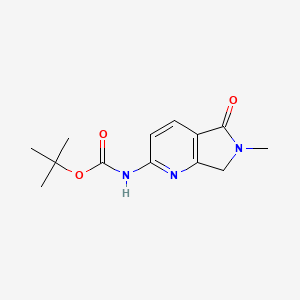 molecular formula C13H17N3O3 B13694993 2-(Boc-amino)-6-methyl-6,7-dihydro-5H-pyrrolo[3,4-b]pyridin-5-one 