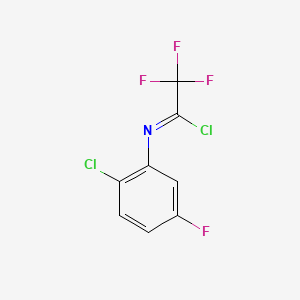 molecular formula C8H3Cl2F4N B13694995 N-(2-Chloro-5-fluorophenyl)-2,2,2-trifluoroacetimidoyl Chloride 