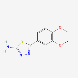 molecular formula C10H9N3O2S B13695006 2-Amino-5-(2,3-dihydrobenzo[b][1,4]dioxin-6-yl)-1,3,4-thiadiazole 