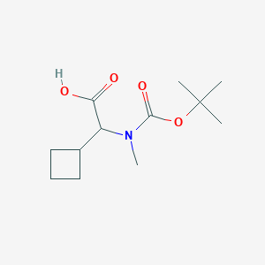 molecular formula C12H21NO4 B13695014 2-[Boc-(methyl)amino]-2-cyclobutylacetic Acid 