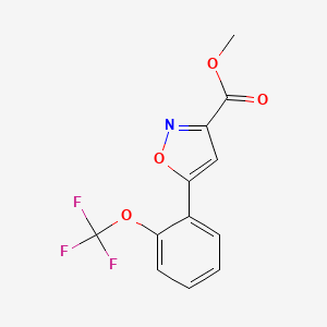 molecular formula C12H8F3NO4 B13695037 Methyl 5-(2-(trifluoromethoxy)phenyl)isoxazole-3-carboxylate 