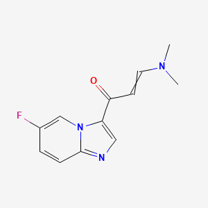 molecular formula C12H12FN3O B13695058 (E)-3-(Dimethylamino)-1-(6-fluoroimidazo[1,2-a]pyridin-3-yl)-2-propen-1-one 