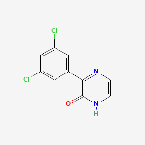 molecular formula C10H6Cl2N2O B13695086 3-(3,5-Dichlorophenyl)pyrazin-2(1H)-one 