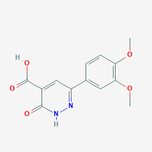 molecular formula C13H12N2O5 B1369510 6-(3,4-Dimethoxyphenyl)-3-oxo-2,3-dihydropyridazine-4-carboxylic acid 