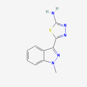 molecular formula C10H9N5S B13695105 2-Amino-5-(1-methyl-3-indazolyl)-1,3,4-thiadiazole 