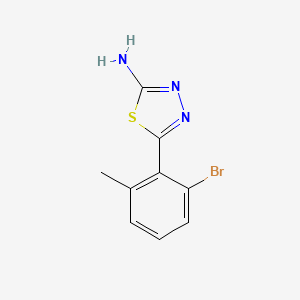 molecular formula C9H8BrN3S B13695137 2-Amino-5-(2-bromo-6-methylphenyl)-1,3,4-thiadiazole 