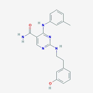 2-[(3-Hydroxyphenethyl)amino]-4-(m-tolylamino)pyrimidine-5-carboxamide