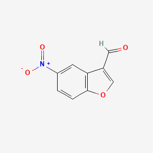 molecular formula C9H5NO4 B13695193 5-Nitrobenzofuran-3-carbaldehyde 