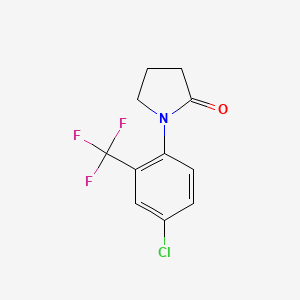 molecular formula C11H9ClF3NO B13695197 1-[4-Chloro-2-(trifluoromethyl)phenyl]-2-pyrrolidinone 